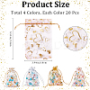80Pcs 4 Colors Heart Printed Organza Bags OP-BBC0001-50A-2