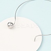 201 Stainless Steel Ball Charm Rigid Choker Necklaces for Women NJEW-Z098-05P-5