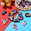 20Pcs 10 Styles Independence Day Silicone Focal Beads SIL-CJ0001-76-6