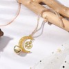 3Pcs 3 Colors Alloy Moon with Star Pendant Decoration HJEW-JM02415-4