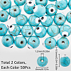 100Pcs 2 Colors Synthetic Turquoise Enamel Beads Strands G-SC0002-81-2