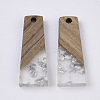 Transparent Resin & Walnut Wood Pendants RESI-S358-59-A02-1
