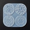 Flat Round with Water Ripple Cup Mat Silicone Molds X-DIY-L065-03-2