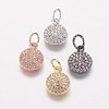 Brass Cubic Zirconia Pendants ZIRC-K070-21-1