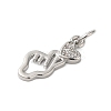 Rack Plating Brass & Clear Cubic Zirconia Pendants KK-S372-11P-2