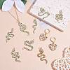 16 Pieces Alloy Snake Charms Pendant Cubic Zirconia Snake Charm Animal Pendant Mixed Color for Jewelry Necklace Earring Making Crafts JX732A-4