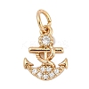Brass Micro Pave Cubic Zirconia Charms KK-Q096-03A-G-1
