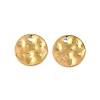 Ion Plating(IP) 304 Stainless Steel Textured Disc Charms STAS-Q336-11C-G-1