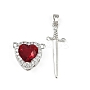 Brass Micro Pave Cubic Zirconia Pendant Sets KK-S507-18G-01-2