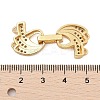Brass Micro Pave Clear Cubic Zirconia Fold Over Clasps KK-C075-08G-3