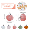 20Pcs 5 Styles Natural & Synthetic Mixed Gemstone Pumpkin Charms with Platinum Plated Brass Loops PALLOY-FH00025-2