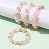 10MM Natural Xinjiang Golden Silk Jade Round Beaded Stretch Bracelets for Women BJEW-G756-01B-3