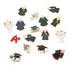 16Pcs 16 Styles Graduation Season Theme Alloy Enamel Pendants ENAM-TA0002-70-2