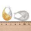304 Stainless Steel Two Tone Stripe Hoop Earrings EJEW-S265-11GP-5