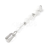 Faceted Round Natural Quartz Crystal & Howlite & Rainbow Moonstone Beaded Pendants PALLOY-JF03529-05-3