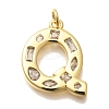 Brass Micro Pave Clear Cubic Zirconia Pendants KK-G521-01G-Q-1