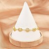 Teardrop Brass Micro Pave Clear Cubic Zirconia Link Chain Bracelets for Women BJEW-A090-02G-2