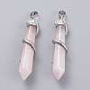 Natural Rose Quartz Big Pointed Pendants G-F696-B13-2