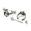 316 Surgical Stainless Steel Shield Barbell Hoop Earrings EJEW-Z050-54AS-2