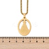 201 Stainless Steel Nossa Senhora Aparecida Virgin Mary Pendant Necklaces for Women NJEW-K283-01G-3
