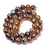 Electroplated Natural Agate Beads Strands G-B191-A07-10mm-13-4