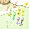 Spray Painted Alloy Pendant Decorations HJEW-YW00024-01-4