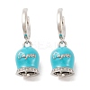 Bell Brass & Enamel Hoop Earrings for Women EJEW-U015-25P-J-1
