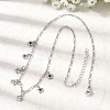 Brass Micro Pave Cubic Zirconia Star Pendant Necklaces NJEW-B157-12P-1