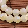 Faceted Round Electroplate Imitation Jade Glass Beads Strands EGLA-M016-D06-1