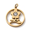 316 Stainless Steel Rhinestone Pendants STAS-K258-39D-G-1