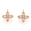 Brass Cubic Zirconia Pendants KK-S336-08G-1