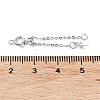Rhodium Plated 925 Sterling Silver Ends with Chains STER-P050-03P-3