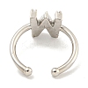 Rack Plating Brass Open Cuff Rings for Women RJEW-F162-01P-W-3