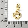 Brass Micro Pave Cubic Zirconia European Dangle Charms ZIRC-I071-25G-3