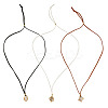 3Pcs Faux Suede Macrame Pouch  Pendant Necklaces NJEW-TAC0052-01-2