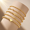 Brass and Stainless Beaded Stretch Bracelet Sets VB9693-1-2