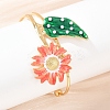304 Stainless Steel Enamel Cuff Bangles for Women BJEW-A049-02B-G-2