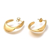 Ion Plating(IP) 304 Stainless Steel Oval Stud Earrings for Women X-EJEW-S227-60G-2