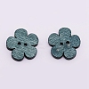2-Hole Printed Wooden Buttons WOOD-WH0107-12-2