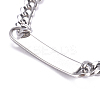 Tarnish Resistant 304 Stainless Steel Curb Chain ID Bracelets X-BJEW-G631-04P-3