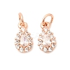 Brass Micro Pave Cubic Zirconia Charms RB-I077-15RG-RS-1