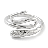 Snake Rack Plating Brass Open Cuff Rings for Women RJEW-Z059-22P-2