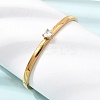 304 Stainless Steel Pave Clear Cubic Zirconia Heart Hinged Cuff Bangles for Women SA-CBAC920-17G-2