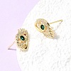 Eyes Brass Micro Pave Cubic Zirconia Stud Earrings EJEW-C186-20G-03-2