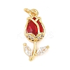 Brass Micro Pave Clear Cubic Zirconia Pendants X-KK-F931-13G-03-1