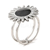 304 Stainless Steel Enamel Open Cuff Rings for Women RJEW-F166-42P-01-1
