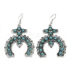 Alloy Synthetic Turquoise Dangle Earrings for Women EJEW-U053-10AS-02-4