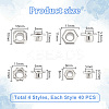 160pcs 4 styles Brass Grommet Eyelet Findings for Shoes FIND-PH0020-27-2