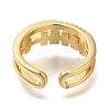 Rack Plating Brass Micro Pave Cubic Zirconia Open Cuff Rings for Women RJEW-S244-03G-A-3