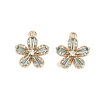 Rack Plating Brass Micro Pave Cubic Zirconia Pendants KK-C082-01G-02-1